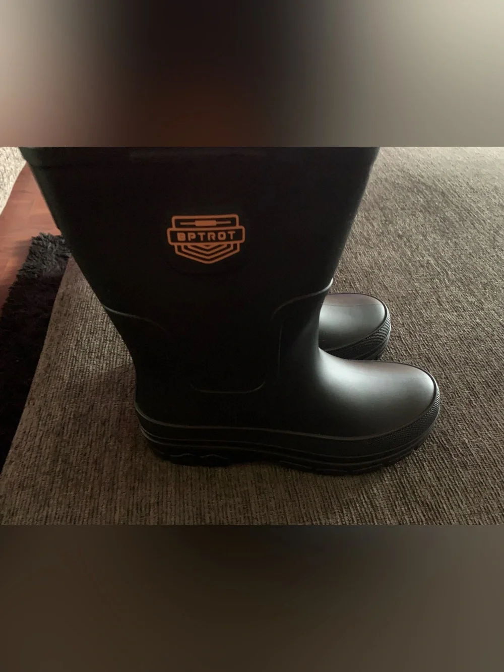 BPTROT Black Waterproof Rubber Work Boots